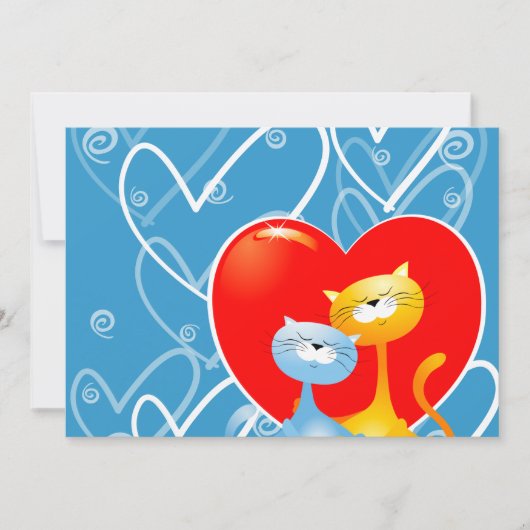 Chats amoureux, invitation (Devant)