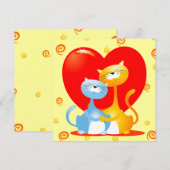 Chats amoureux, invitation (Devant / Derrière)