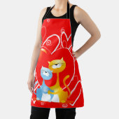 Chats amoureux, tablier (Insitu)