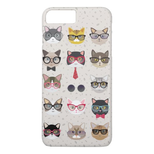 Chats amusants avec lunettes iPhone 7 Plus Coque (Dos)