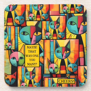 Chats amusants colorés Boire Dessous de verre