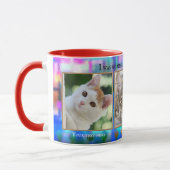 Chats amusants colorés Mug photo personnalisée (Gauche)