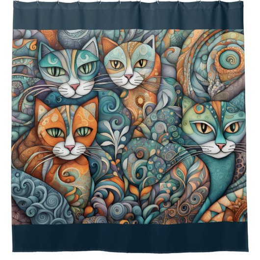 chats apaisants 2 rideau de douche (Devant)