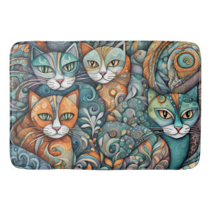 chats apaisants 2 tapis de bain