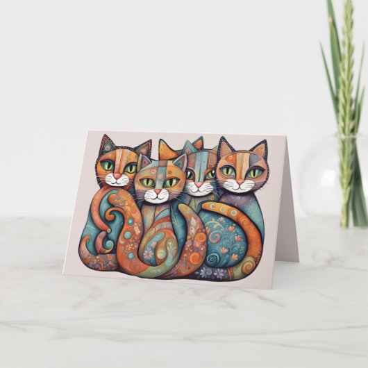 chats apaisants 3 carte de voeux (Devant)