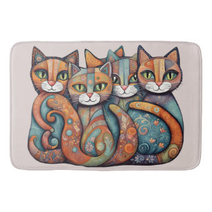 chats apaisants 3 tapis de bain