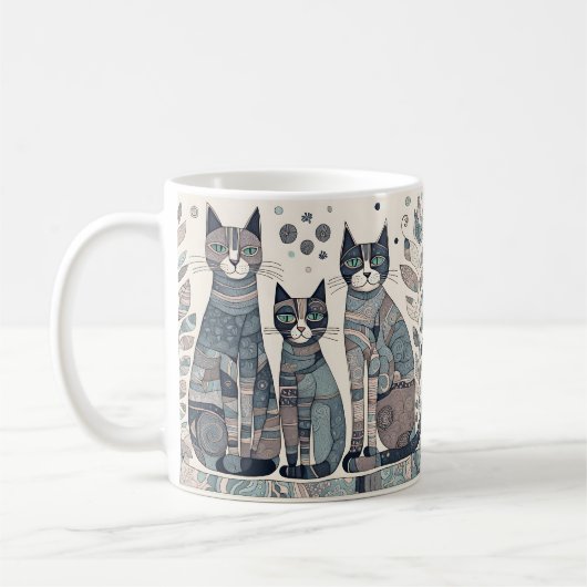 chats apaisants tasse de café (Gauche)