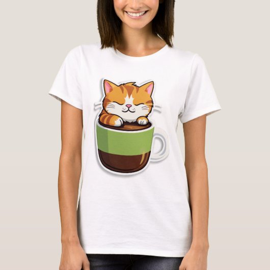 Chats avant café - Chat mignonne et T-shirt Mug (Devant)