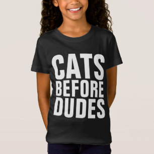 CHATS AVANT LES DUDES, FUNNY LADIES CHAT T-SHIRTS