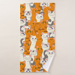 Chats blancs et gingembre motif yeux verts yeux bl