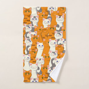 Chats blancs et gingembre motif yeux verts yeux bl