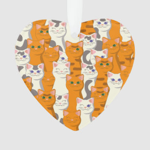 Chats blancs et gingembre motif yeux verts yeux bl