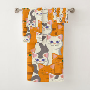 Chats blancs et gingembre motif yeux verts yeux bl