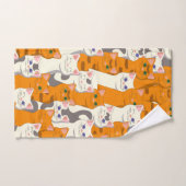 Chats blancs et gingembre motif yeux verts yeux bl (Serviette à main)
