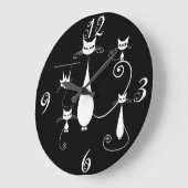 Chats blancs partout Horloge murale (Angle)