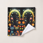 Chats bleus et rouges (Gant de toilette)