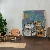 Chats Boho Abstraits Imprimer Poster de décoration