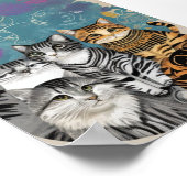 Chats Boho Abstraits Imprimer Poster de décoration (Coin)
