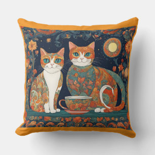 chats café oreiller