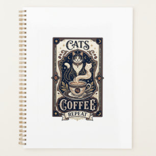 Chats Café Répéter Chat Café Vintage Vector Art S
