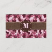 Chats Camouflage rose Carte de visite horizontal (Dos)