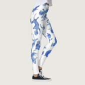 Chats célestes Ming bleu blanc Chinoiserie Legging (Droite)