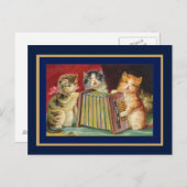 Chats chantants Vintages de carte postale (Devant / Derrière)