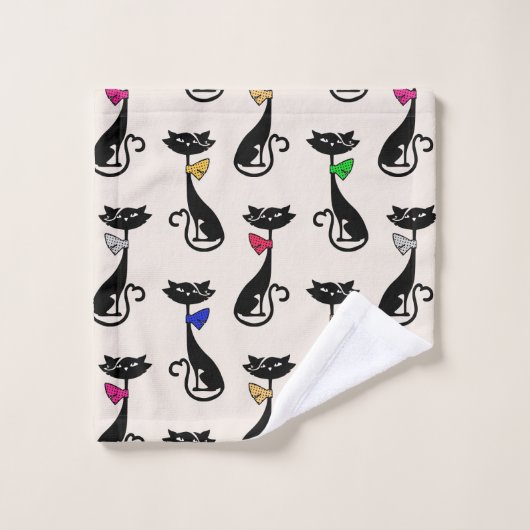 Chats-chefs noirs super (Gant de toilette)