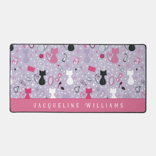 Chats coeur violet rétro (Recto)