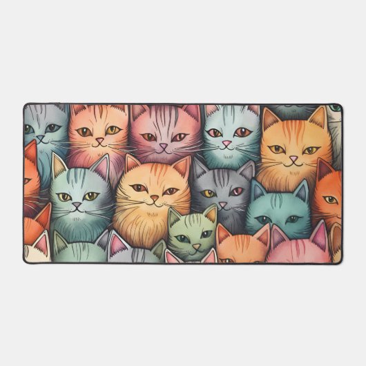 Chats colorés Doodle lunatique (Recto)