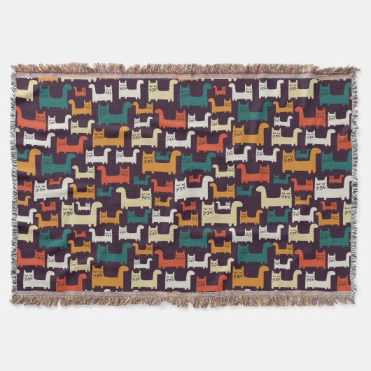 Chats colorés Motif jeter la couverture (Devant)