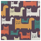 Chats colorés tissu Motif (Fermer)