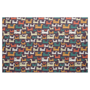 Chats colorés tissu Motif