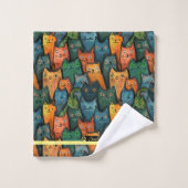 Chats cool Aquarelle couleurServiette (Gant de toilette)