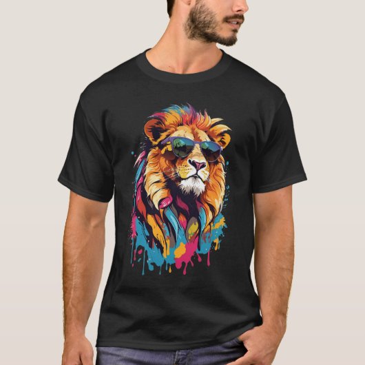 Chats cool : Le T-shirt Lion (Devant)