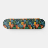 Chats cool Skateboard coloré (Horz)