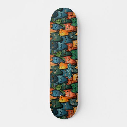 Chats cool Skateboard coloré (Devant)