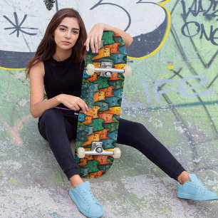 Chats cool Skateboard coloré