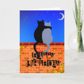 Chats cool sur la carte d'anniversaire du mur (Devant)