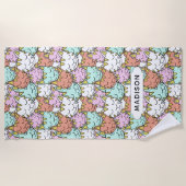 Chats couchés Motif nom personnalisé serviette de  (Devant)