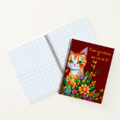 chats coupés et fleurs carnet en spirale (Intérieur)