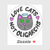 Chats d'amour, pas Oligarques Sticker en vinyle (Feuille)