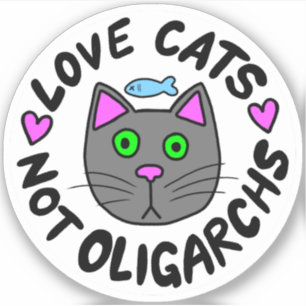 Chats d'amour, pas Oligarques Sticker en vinyle