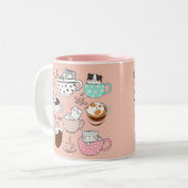 Chats dans des tasses à café (Devant gauche)