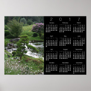 Chats dans le jardin Calendrier Poster 2017