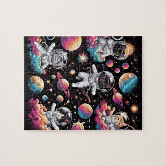 Chats dans le puzzle spatial ! (Horizontal)