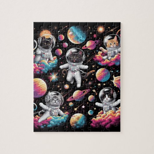 Chats dans le puzzle spatial ! (Vertical)