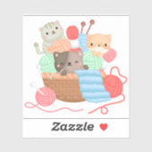 Chats Dans Le Sticker Panier (Feuille)