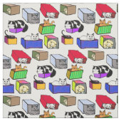Chats dans le tissu coloré de boîtes (Échantillon)