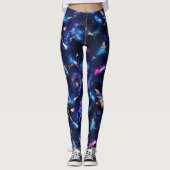 Chats dans l'espace - Leggings drôles pour chats  (Devant)